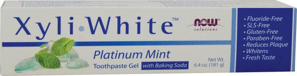 NOW Xyliwhite Platinum Mint Toothpaste with Baking Soda 181g - Five Natural