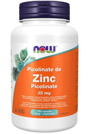 NOW Zinc Picolinate 25mg 100 Veg Capsules - Five Natural