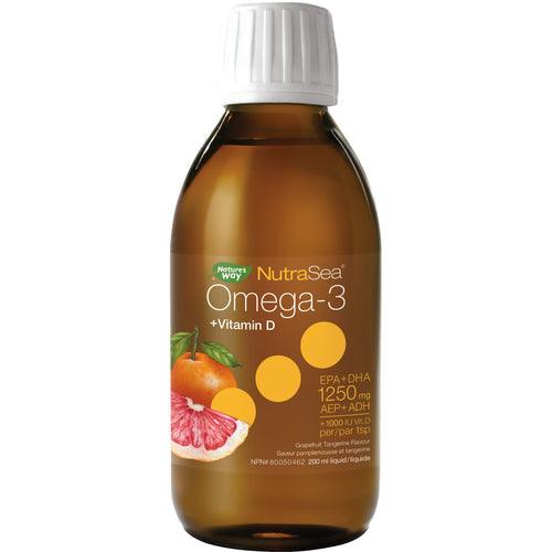 NutraSea+D Omega-3 Grapefruit Tangerine 200mL - Five Natural