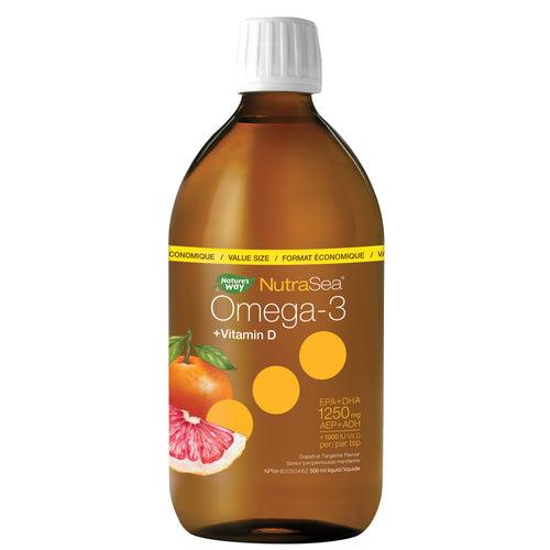 NutraSea+D Omega-3 Grapefruit Tangerine 500mL - Five Natural