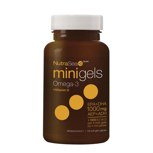 NutraSea+D Omega-3 Mini Gels Fresh Mint 120 Mini Softgels - Five Natural