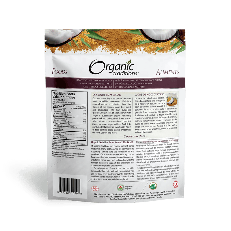 Organic Traditions Coconut Palm Sugar 454g - Five Natural