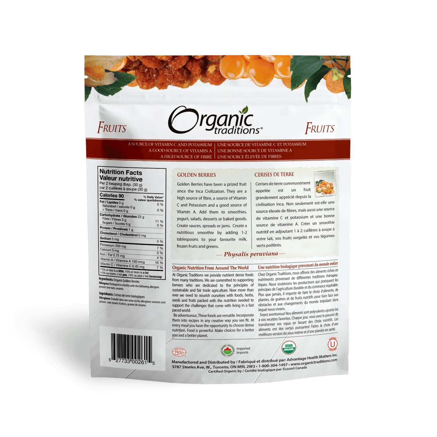 Organic Traditions Golden Inca Berries 454g