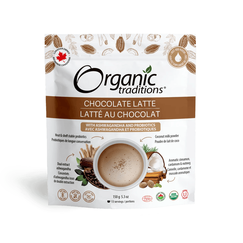 Organic Traditions Latte - Chocolate With Probiotics 150g - Five Natural