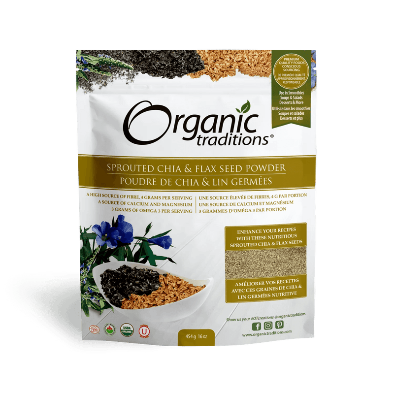 Organic Traditions Sprouted Chia/Flax 454g - Five Natural