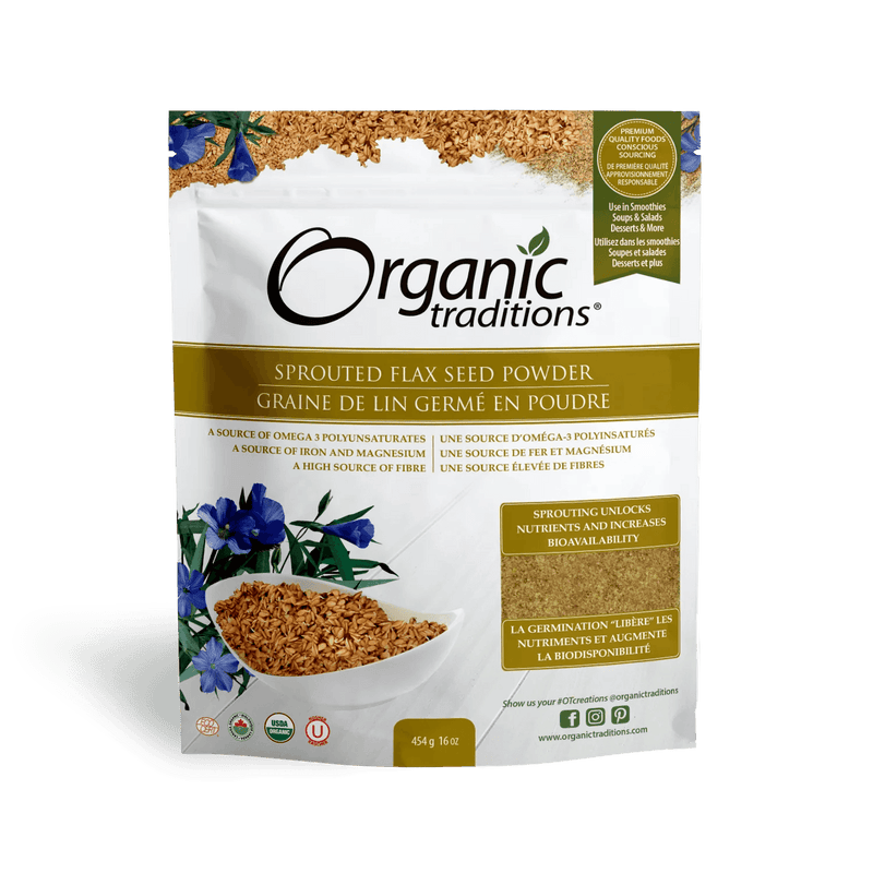 Organic Traditions Sprouted Flax 454g - Five Natural