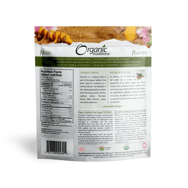 Organic Traditions Turmeric Powder 200g - Five Natural