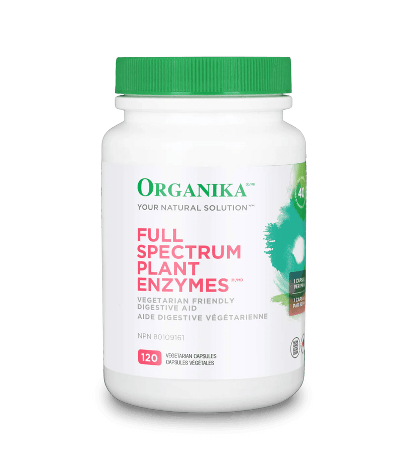 Organika Full Spectrum Plant Enzymes 500mg 120 Veg Capsules - Five Natural