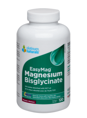 Platinum Naturals Easymag™ Magnesium Bisglycinate 120 Softgels - Five Natural