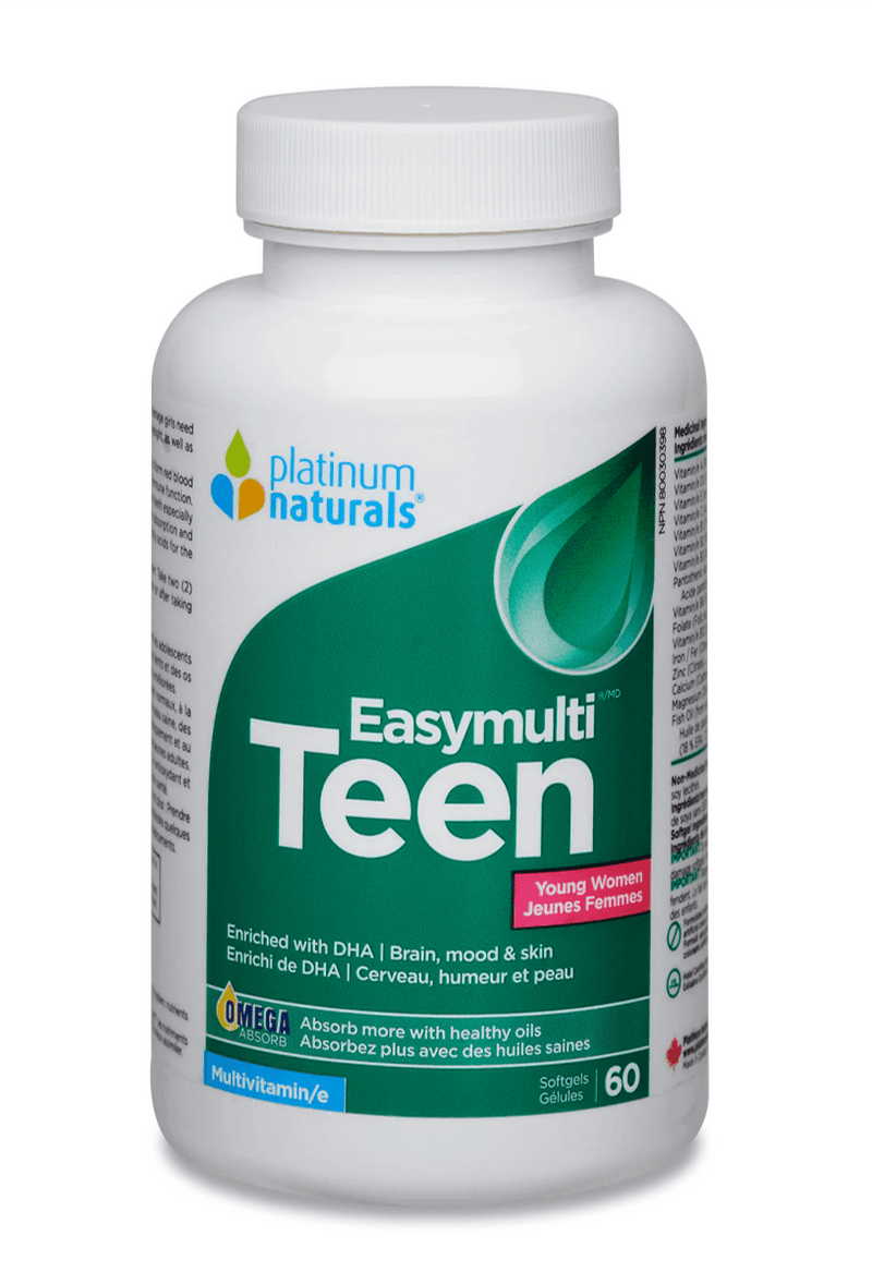Platinum Naturals Easymulti® Teen For Young Women 60 Softgels - Five Natural