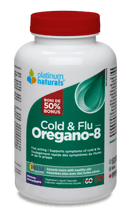 Platinum Naturals Oregano-8™ Cold & Flu Bonus 90 Veg Liquid Capsules - Five Natural