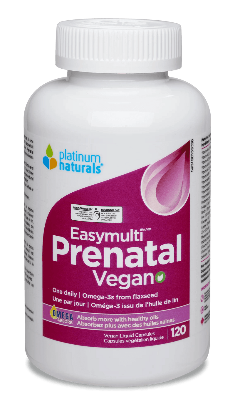 Platinum Naturals Prenatal Easymulti® Vegan 120 Vegan Liquid Capsules - Five Natural