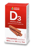 Platinum Naturals Vitamin D3 Drops 1000IU Cinnamon 15mL - Five Natural