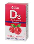 Platinum Naturals Vitamin D3 Drops 2500IU Extra Strength Raspberry 15mL - Five Natural