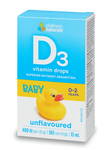 Platinum Naturals Vitamin D3 Drops 400IU For Babies 15mL - Five Natural