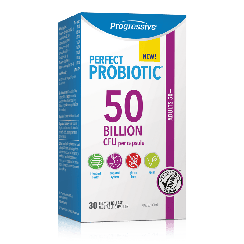 Progressive Perfect Probiotic Adult 50+ 50B 30 Capsules - Five Natural