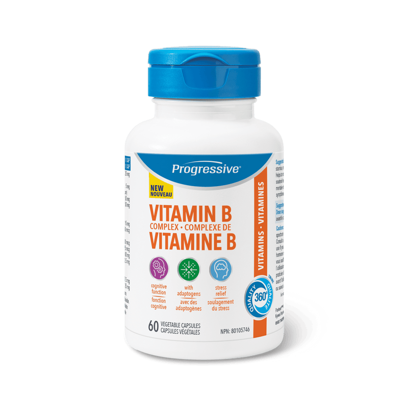 Progressive Vitamin B Complex with Rhodiola + L-Theanine 60 Capsules - Five Natural