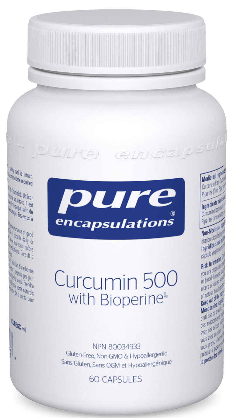 Pure Encapsulations Curcumin 500 with Bioperine® 60 Capsules - Five Natural