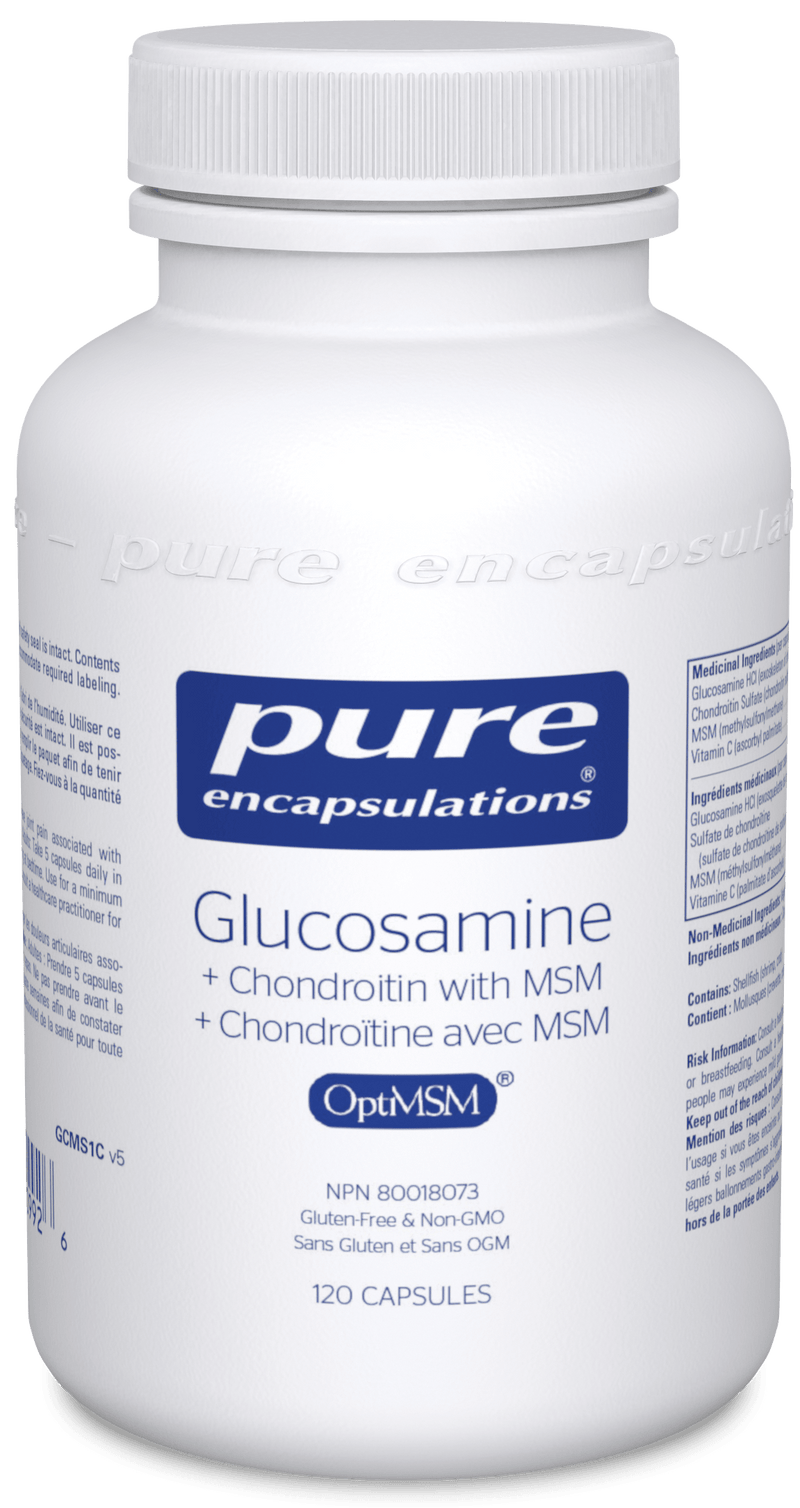 Pure Encapsulations Glucosamine + Chondroitin with MSM 120 Capsules - Five Natural