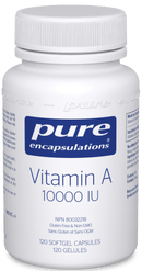 Pure Encapsulations Vitamin A 10 000 IU 120 Capsules - Five Natural