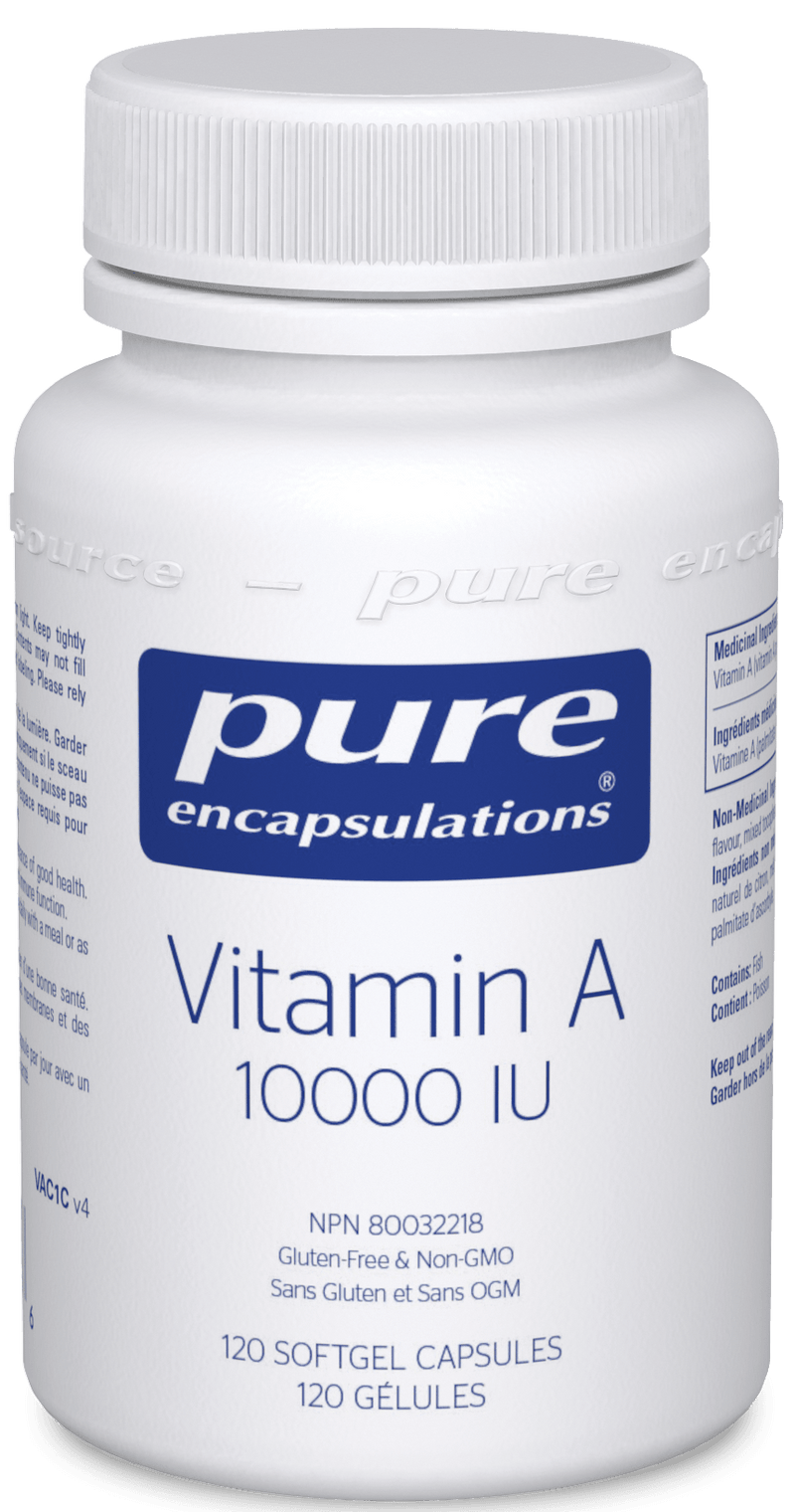 Pure Encapsulations Vitamin A 10 000 IU 120 Capsules - Five Natural