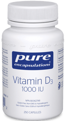 Pure Encapsulations Vitamin D3 1000 IU 250 Capsules - Five Natural