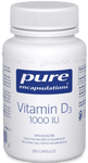 Pure Encapsulations Vitamin D3 1000 IU 250 Capsules - Five Natural