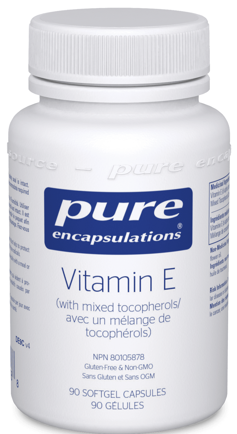 Pure Encapsulations Vitamin E with Mixed Tocopherols 90 Capsules - Five Natural