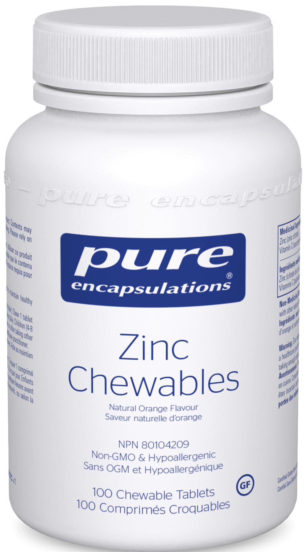 Pure Encapsulations Zinc 100 Chewable Tablets