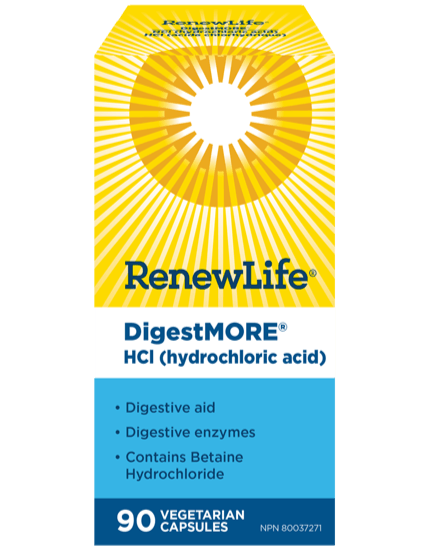 Renew Life DigestMORE HCl 90 Capsules - Five Natural