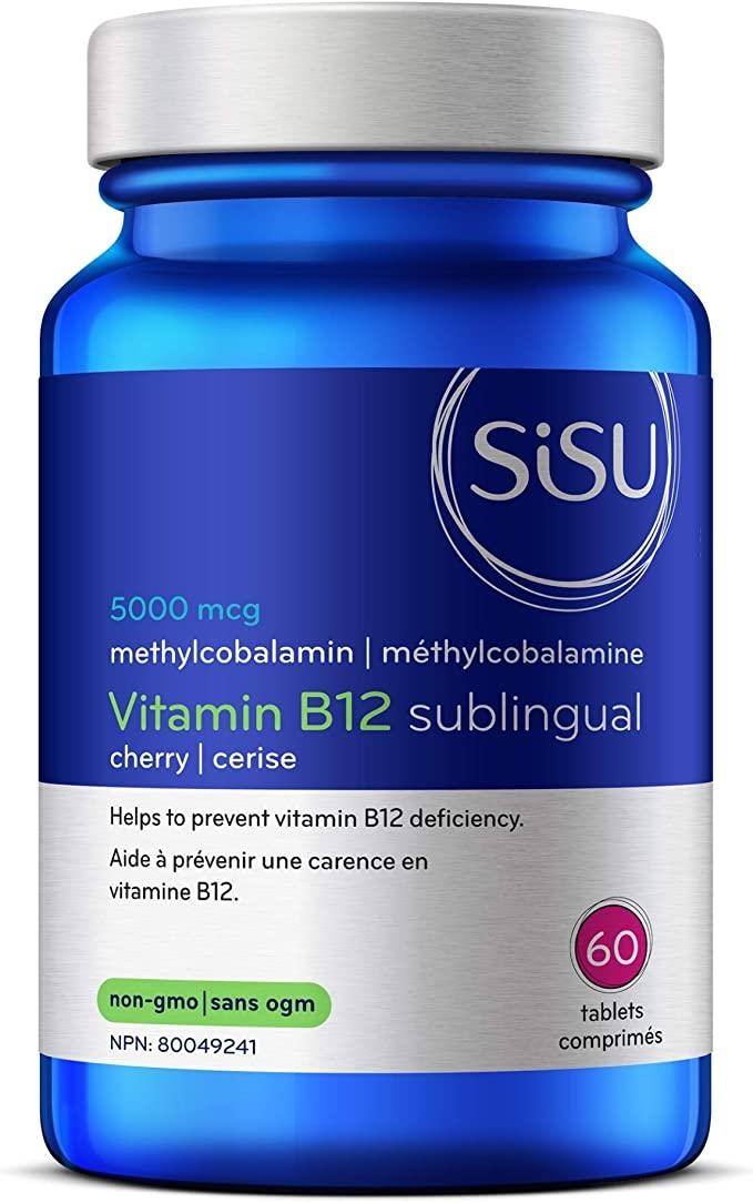 Sisu B12 5000mcg Methylcobalamin Cherry 60 Sublingual Tablets - Five Natural