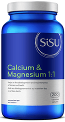 Sisu Calcium & Magnesium 1:1 with D3 200 Capsules - Five Natural