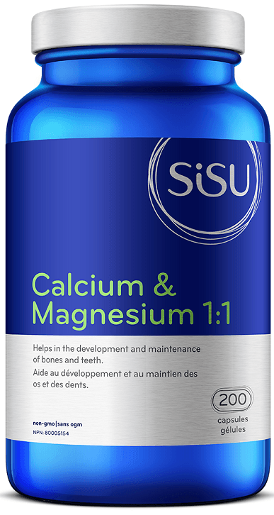 Sisu Calcium & Magnesium 1:1 with D3 200 Capsules - Five Natural