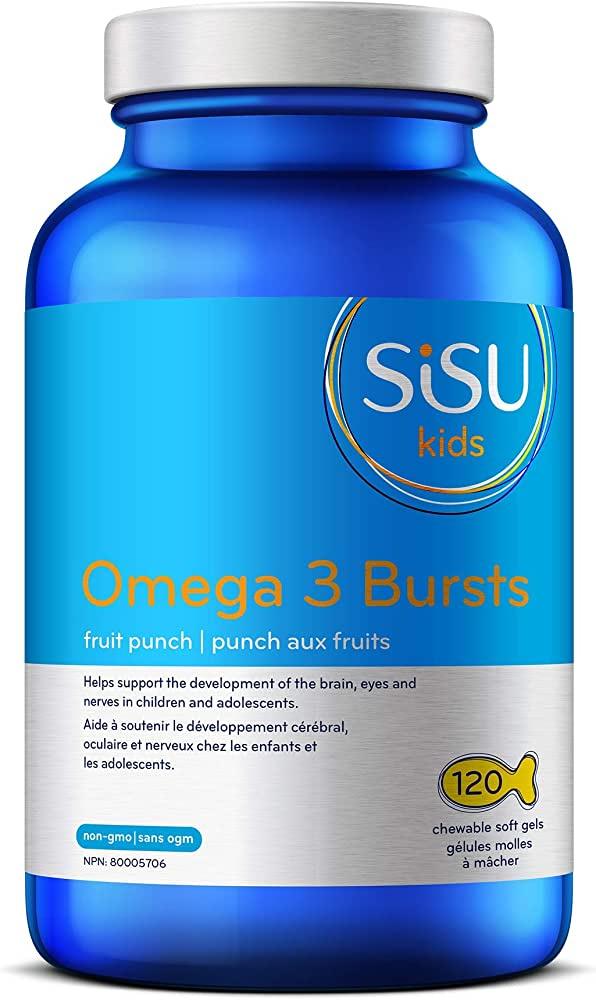 Sisu Kids Omega 3 Bursts Fruit Punch 120 Chewable Softgels - Five Natural