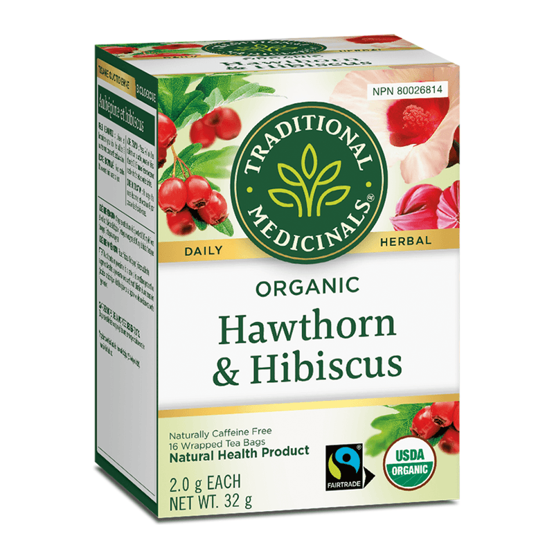 Traditional Medicinals Organic Hawthorn With Hibiscus 16 Bags - Five Natural
