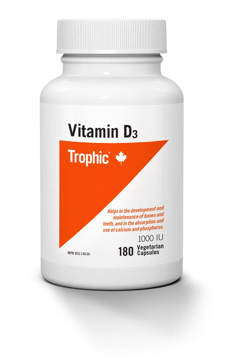 Trophic Vitamin D3 1000 IU Capsules 180 Capsules - Five Natural