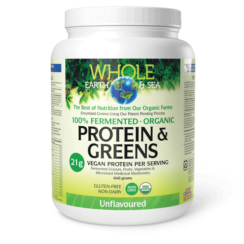 Whole Earth & Sea Fermented Organic Protein & Greens Unflavoured 640g - Five Natural