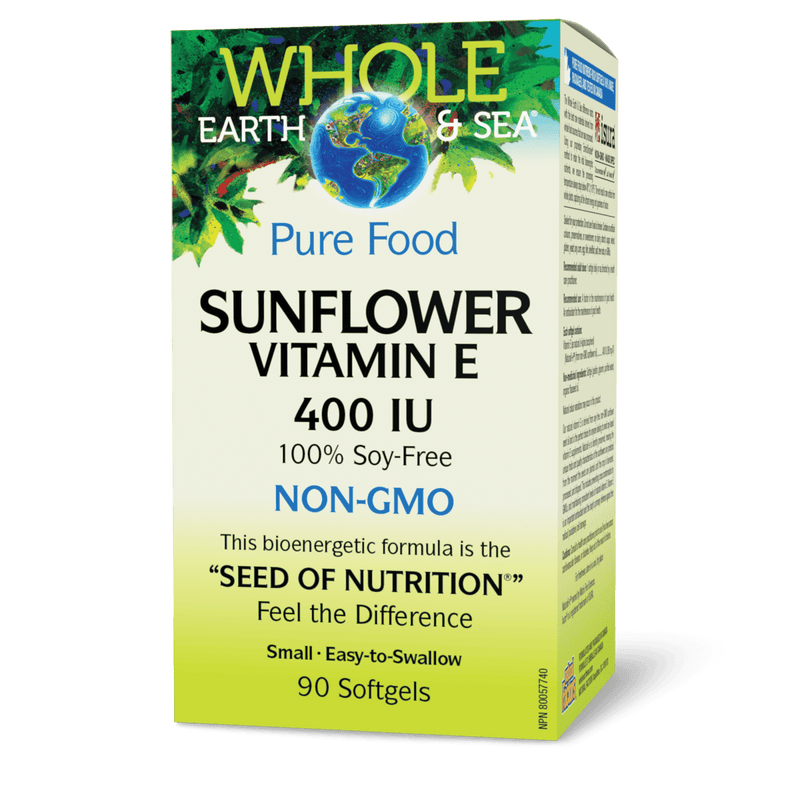 Whole Earth & Sea Sunflower Vitamin E 400 IU 90 Softgels - Five Natural